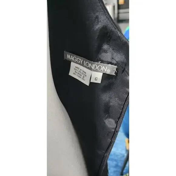 Elegant Black Floral Embroidered Slip Dress #3 - Picture 7 of 7